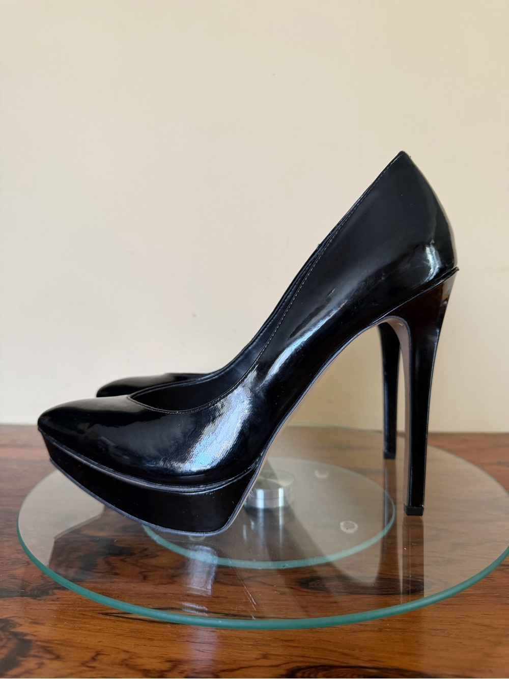 Jessica Simpson Venisse Black Patent Pointed Toe Platform Stiletto Pumps 8.5